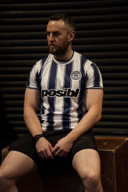 POSIBL FOOTBALL TEE - STRIPED